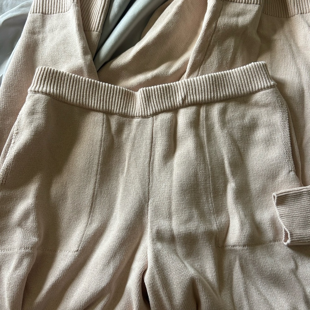 Free People Cream Knit Wide-Leg Pant & Cardigan Set - Picture 4 of 5